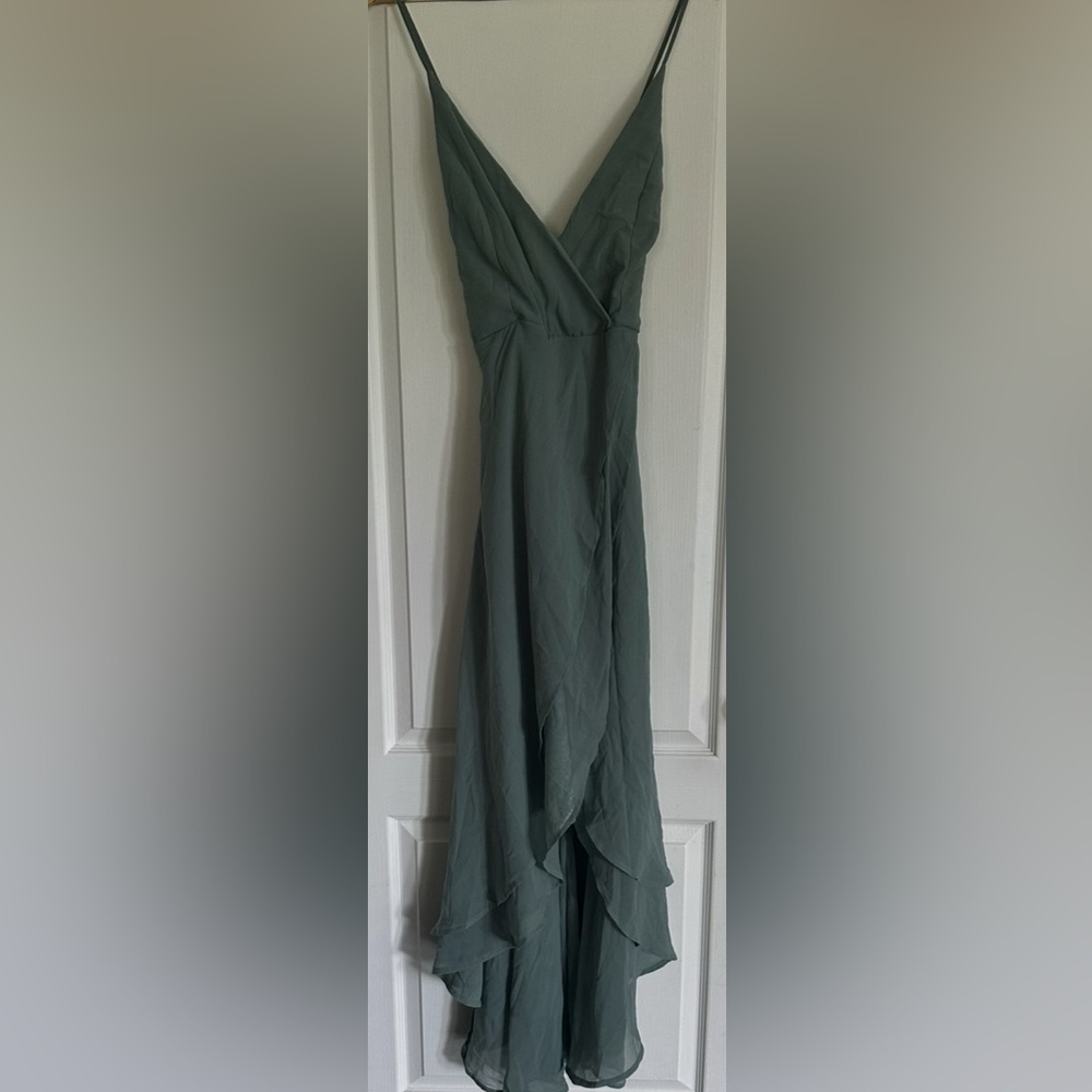 SALE! Elegant Green Sleeveless Dress